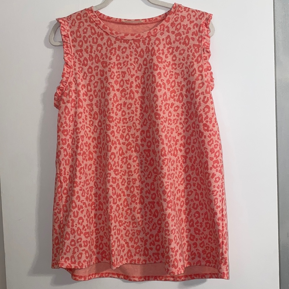 Animal print pink tank top
